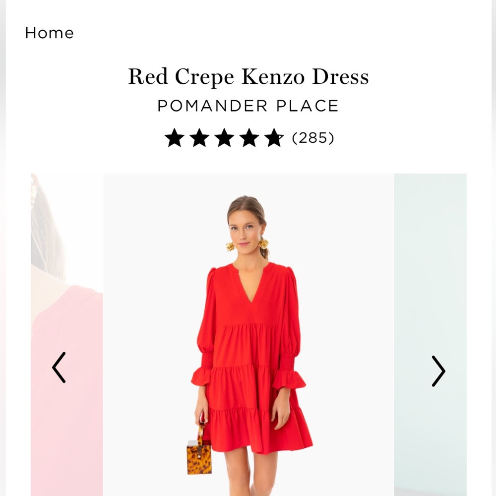 Red Crepe Kenzo Dress. Brand is pomander place/Tuckernuck. Retails for $128. XS